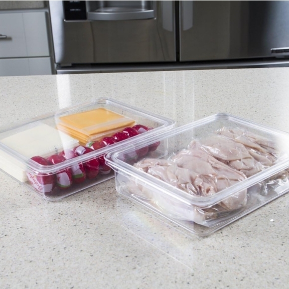 Kitchen Spaces Clear Plastic Storage Bins - 12 oz, BPA-Free, 8.7x3.5x6.8, 2-Pack - Picture 2 of 10